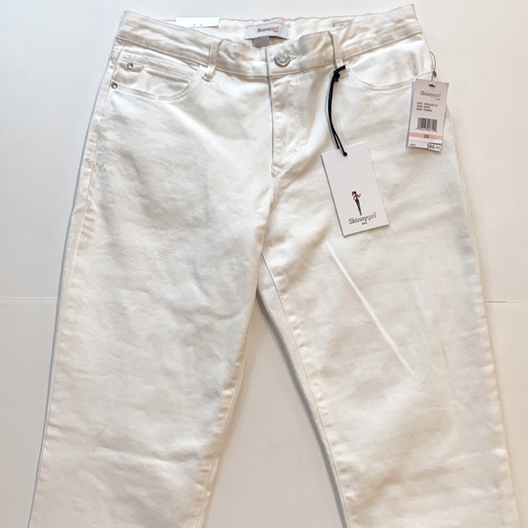 Skinny Girl SZ 28 White Rail Straight Midrise Denim Jeans New - Picture 3 of 13